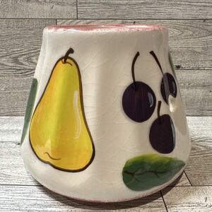 HOME INTERIORS Ceramic Candle Shade Topper (4x5.25") Fruits *Crazed Or Crackled*